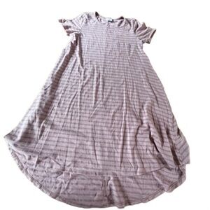 LuLaRoe Women's Maxi Dress in Pink Stripes